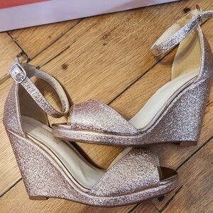 Touch Ups Rose Gold Glitter Wedges